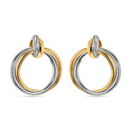 18K Two Colour Gold Yellow And White Gold Bail With 16.5mm Double Circle Pendant