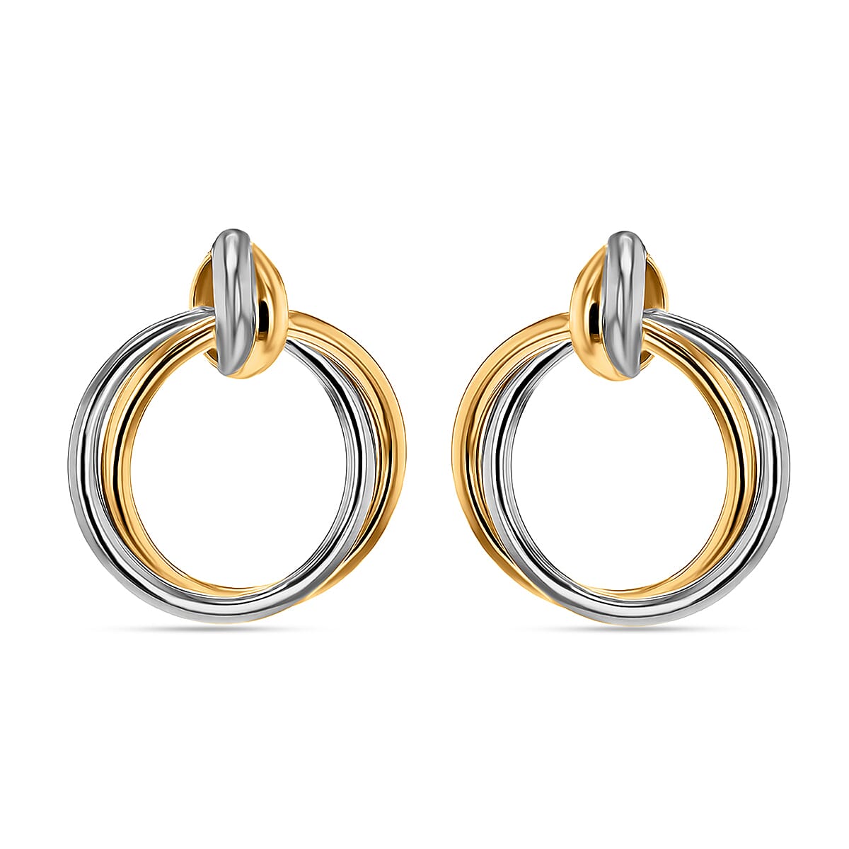 ILIANA 18K Two Colour Gold Yellow And White Gold Bail With 16.5mm Double Circle Pendant 7188462 0