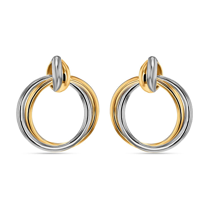 ILIANA 18K Two Colour Gold Yellow And White Gold Bail With 16.5mm Double Circle Pendant 7188462 1