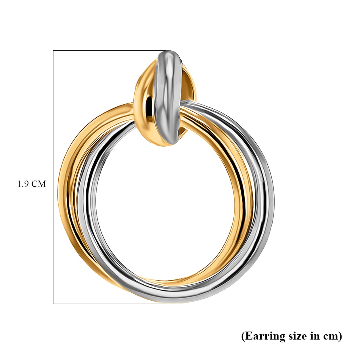 ILIANA 18K Two Colour Gold Yellow And White Gold Bail With 16.5mm Double Circle Pendant 7188462 4