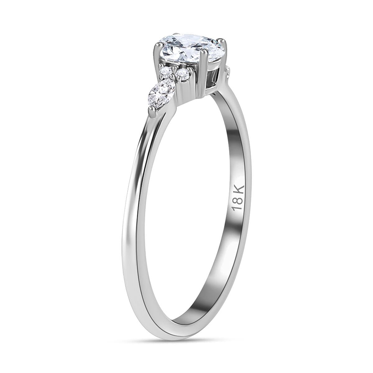 ILIANA - Diamond Solitaire Ring in 18K W Gold, IGI Certified 7557399 4