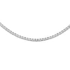 18K White Gold 8 Sided Box Chain With Lobster Clasp (Size - 16)