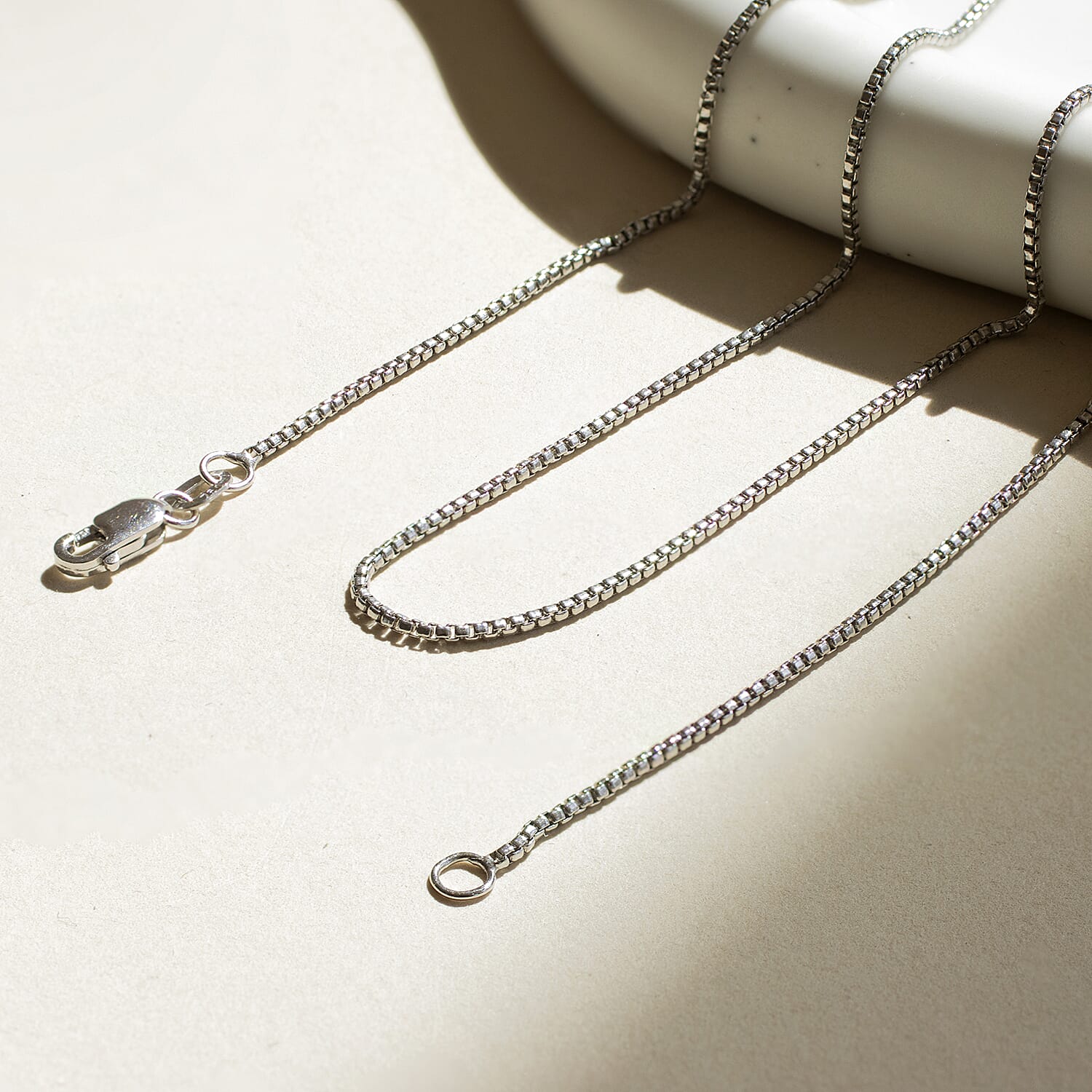 ILIANA 18K White Gold 1.2mm Box Chain 16 Inch 4g 7572075 2