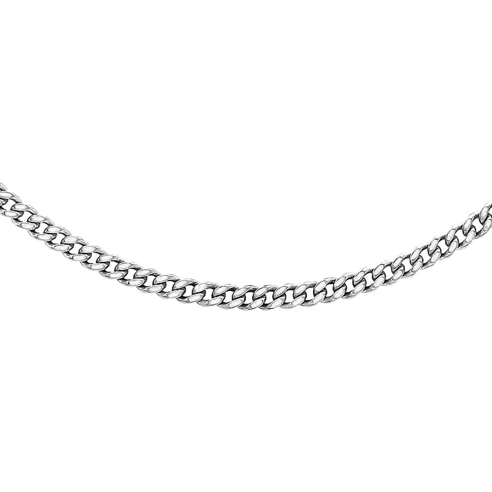 ILIANA 18K White Gold 1.4mm Diamond Cut Curb Chain 18 Inch 7192358 1