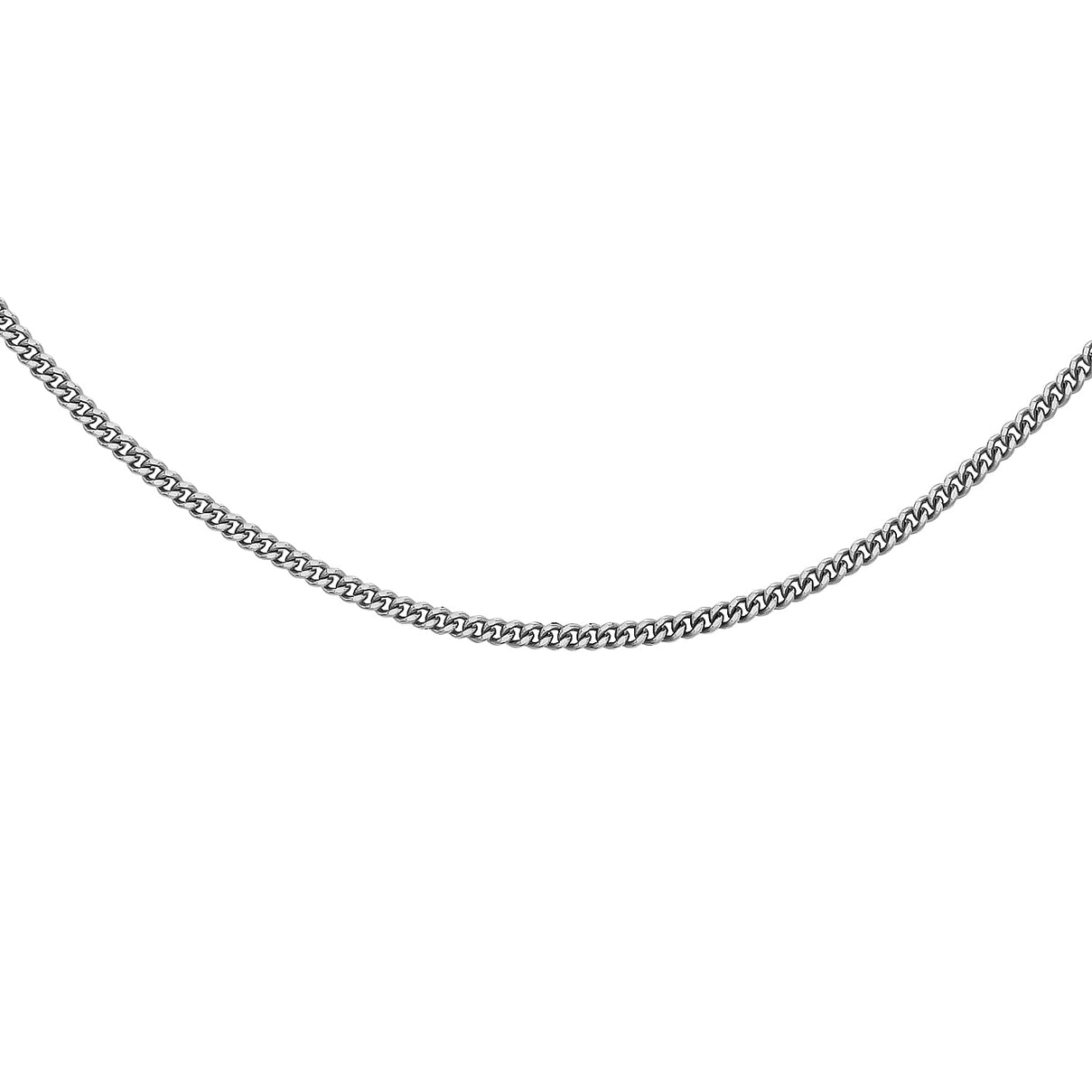 ILIANA 18K White Gold 1.4mm Diamond Cut Curb Chain 18 Inch 7192358 2