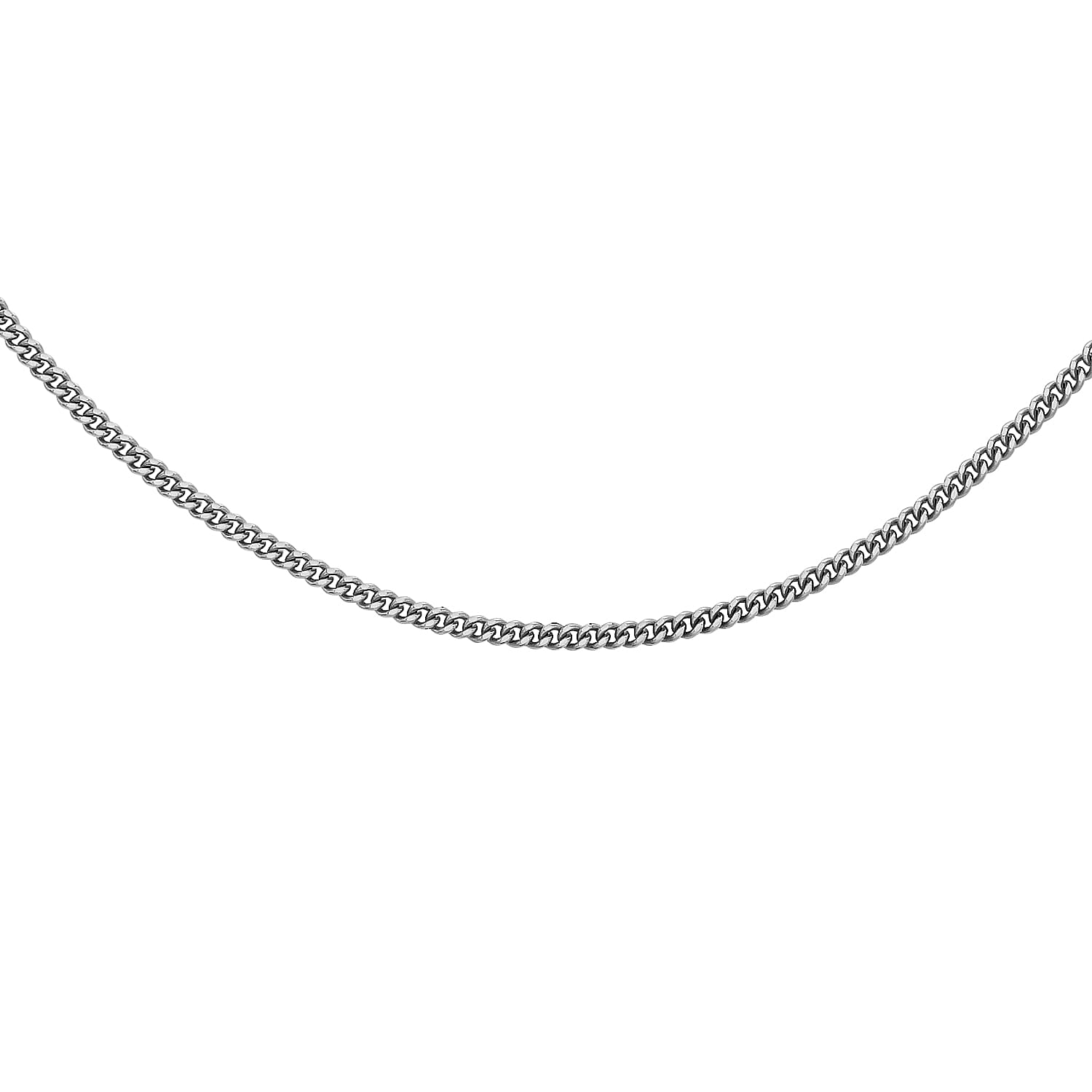 ILIANA 18K White Gold 1.4mm Diamond Cut Curb Chain 18 Inch 7192358 2