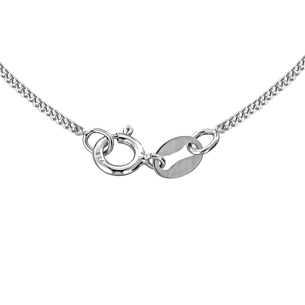 18K White Gold 1.4mm Diamond Cut Curb Chain 18 Inch
