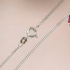 18K White Gold 1.4mm Diamond Cut Curb Chain 18 Inch