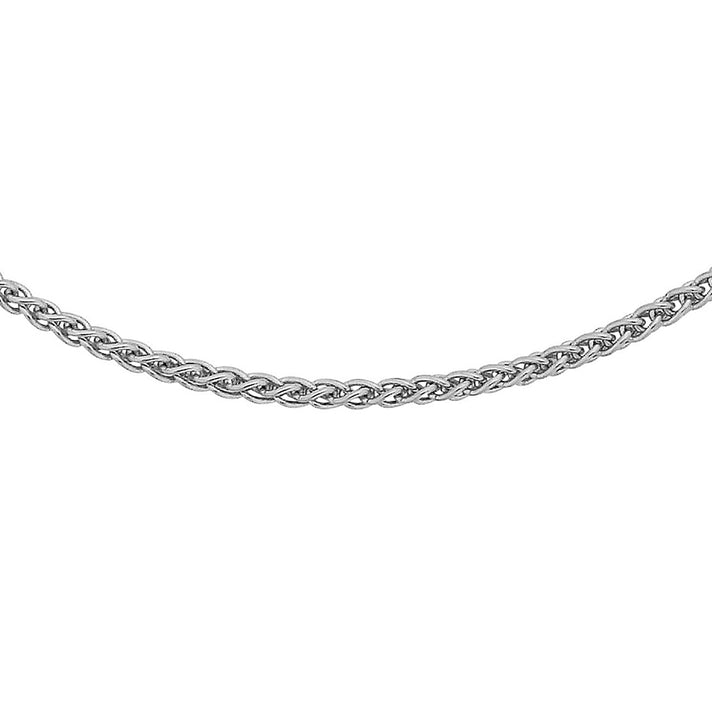 ILIANA 18K White Gold 1mm Adjustable Spiga Chain 18 Inch to 20 Inch 2.7g 7574961 1