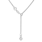 18K White Gold Slider Spiga Chain With Spring Ring Clasp (Size - 20 Adjustable)