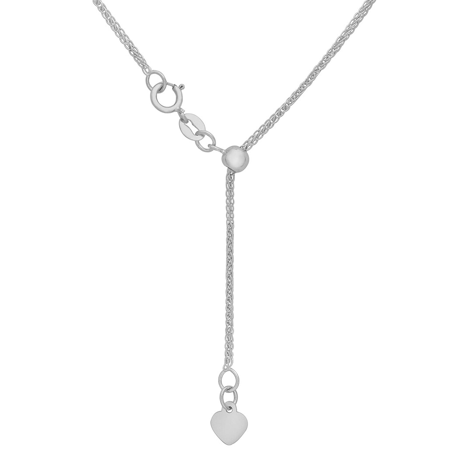ILIANA 18K White Gold 1mm Spiga Adjustable Slider Chain 20 Inch 3g 7575365 6