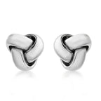 18K White Gold 8mm Knot Stud Earrings