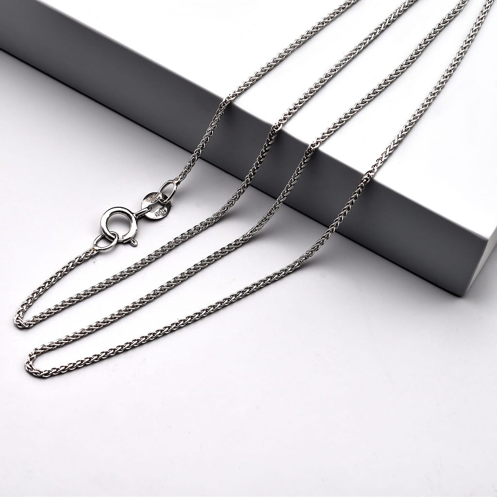 JCK Vegas Collection - 18K White Gold Spiga Chain (Size 20) with Spring Ring Clasp