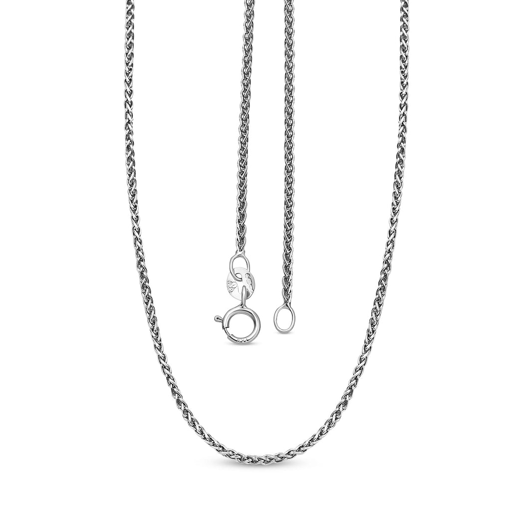 JCK Vegas Collection - 18K White Gold Spiga Chain (Size 20) with Spring Ring Clasp