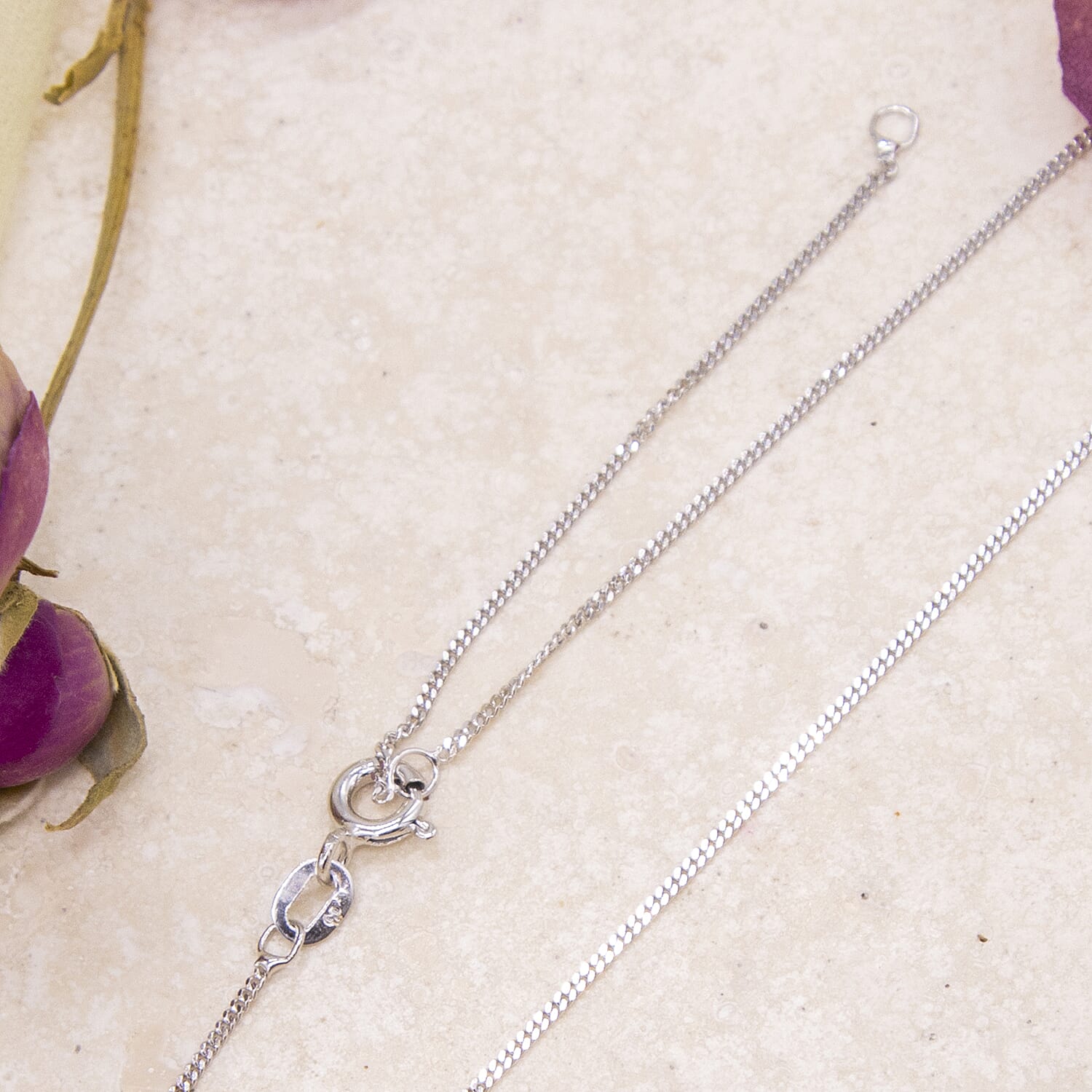 ILIANA 18K White Gold Diamond Cut Adjustable Curb Chain 16 Inch to 18 Inch 7573394 4