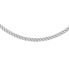 18K White Gold Diamond Cut Curb Chain With Spring Ring Clasp (Adjustable Size - 16-18)