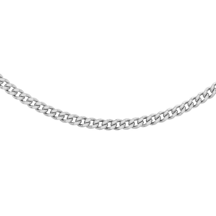 ILIANA 18K White Gold Diamond Cut Adjustable Curb Chain 16 Inch to 18 Inch 7573430 1