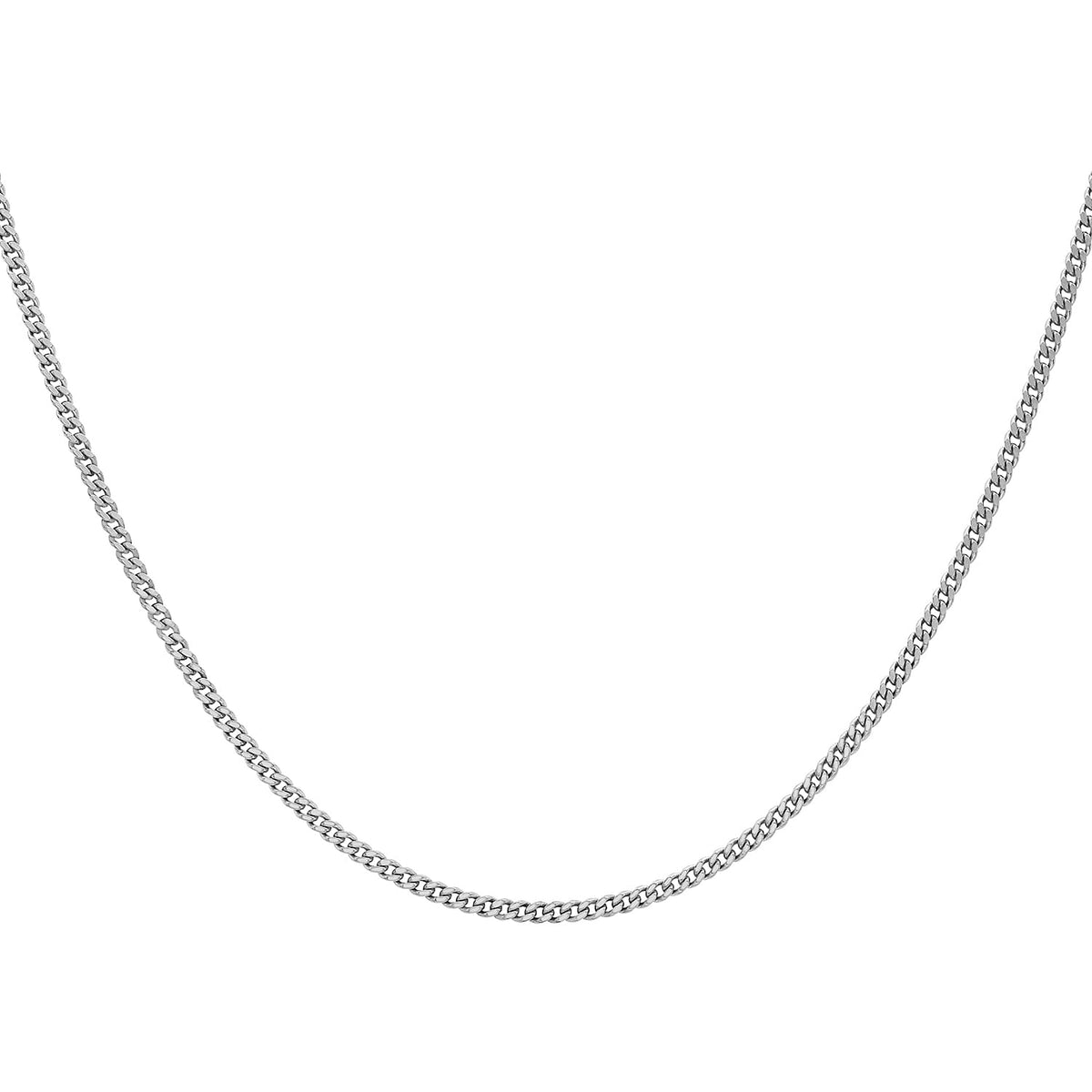 ILIANA 18K White Gold Diamond Cut Adjustable Curb Chain 16 Inch to 18 Inch 7573430 3