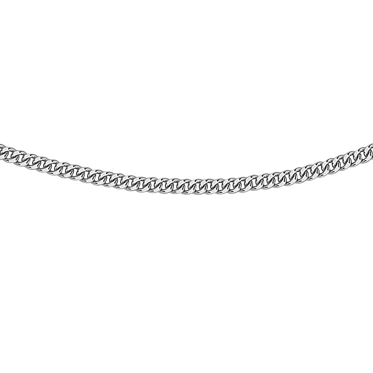 ILIANA 18K White Gold Diamond Cut Adjustable Lobster Clasp Curb Chain 16 Inch to 18 Inch 7573895 0