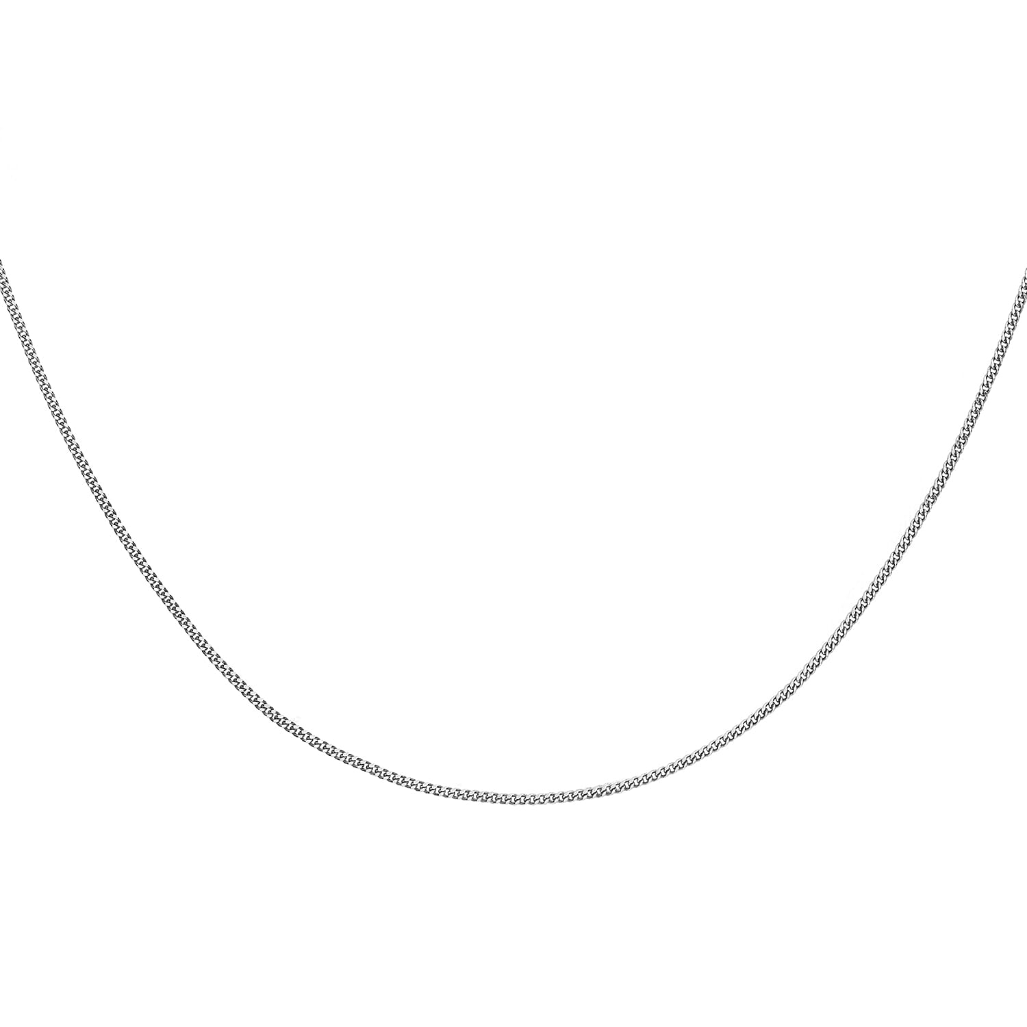 ILIANA 18K White Gold Diamond Cut Curb Chain 16 Inch 7573432 1