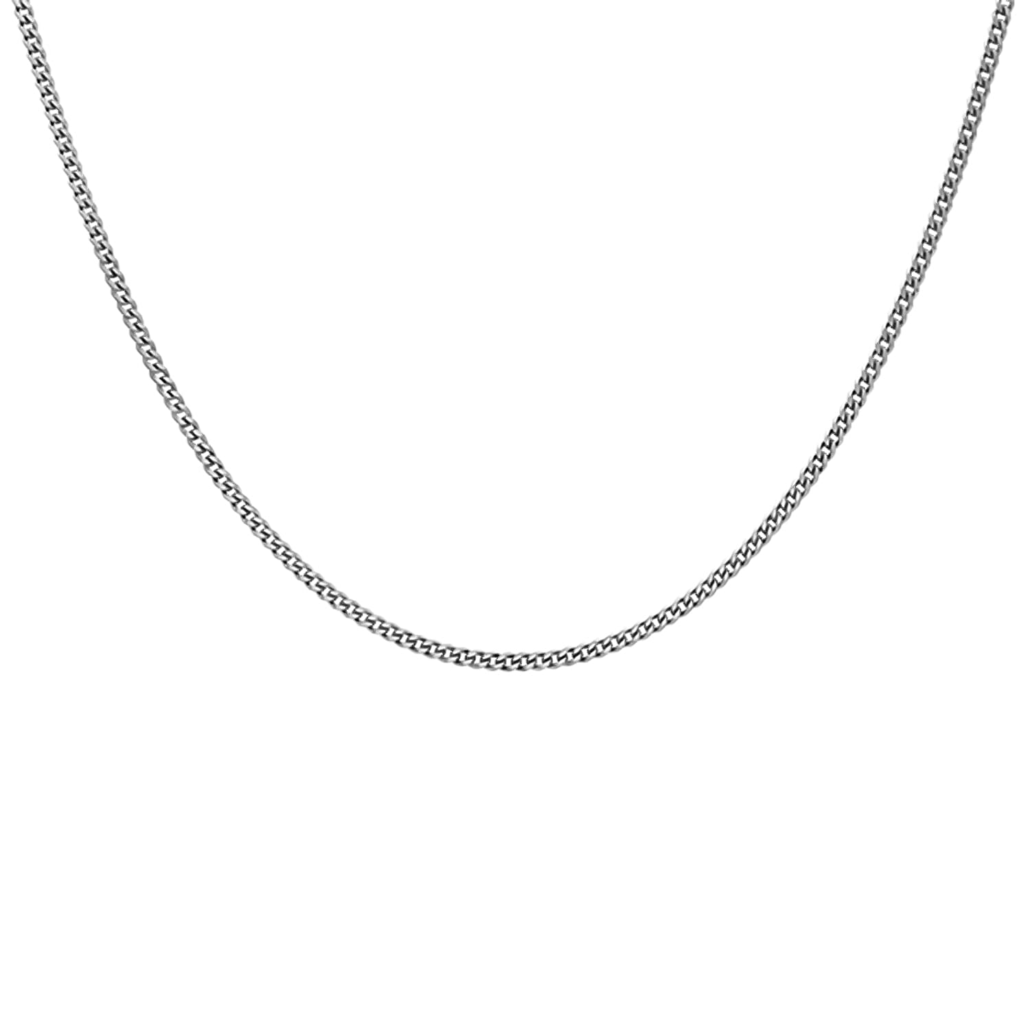 ILIANA 18K White Gold Diamond Cut Curb Chain 18 Inch 7573404 2