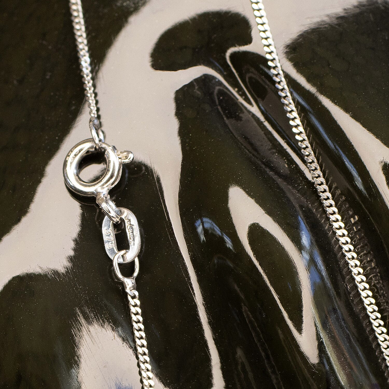 ILIANA 18K White Gold Diamond Cut Curb Chain 18 Inch 7573404 4