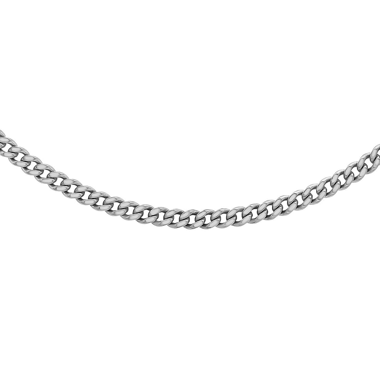 ILIANA 18K White Gold Diamond Cut Curb Chain 18 Inch 7573433 0
