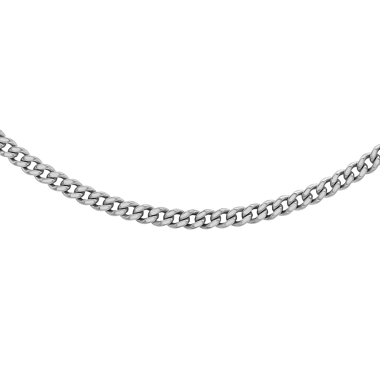 ILIANA 18K White Gold Diamond Cut Curb Chain 18 Inch 7573433 0