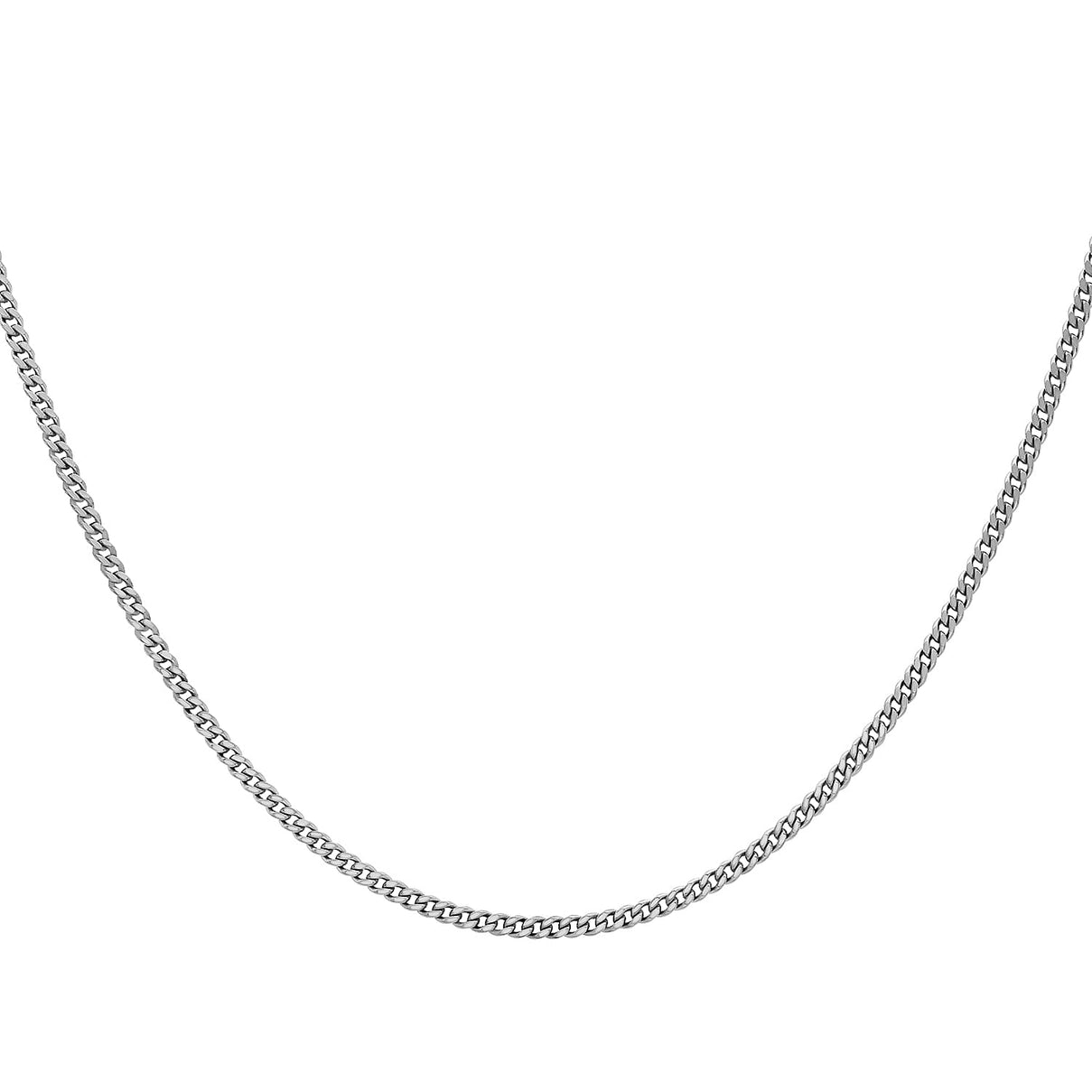 ILIANA 18K White Gold Diamond Cut Curb Chain 18 Inch 7573433 1