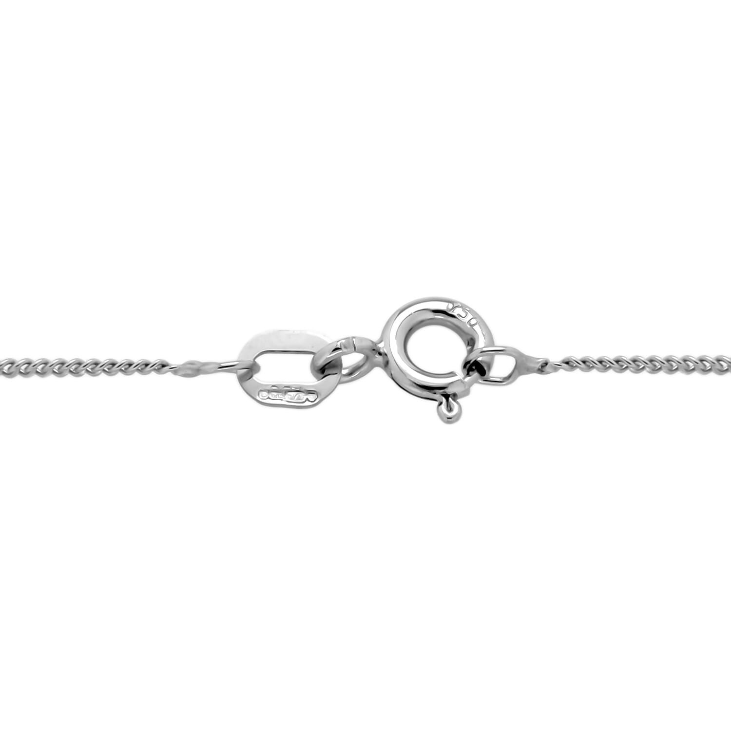 ILIANA 18K White Gold Diamond Cut Curb Chain 18 Inch 7573433 2