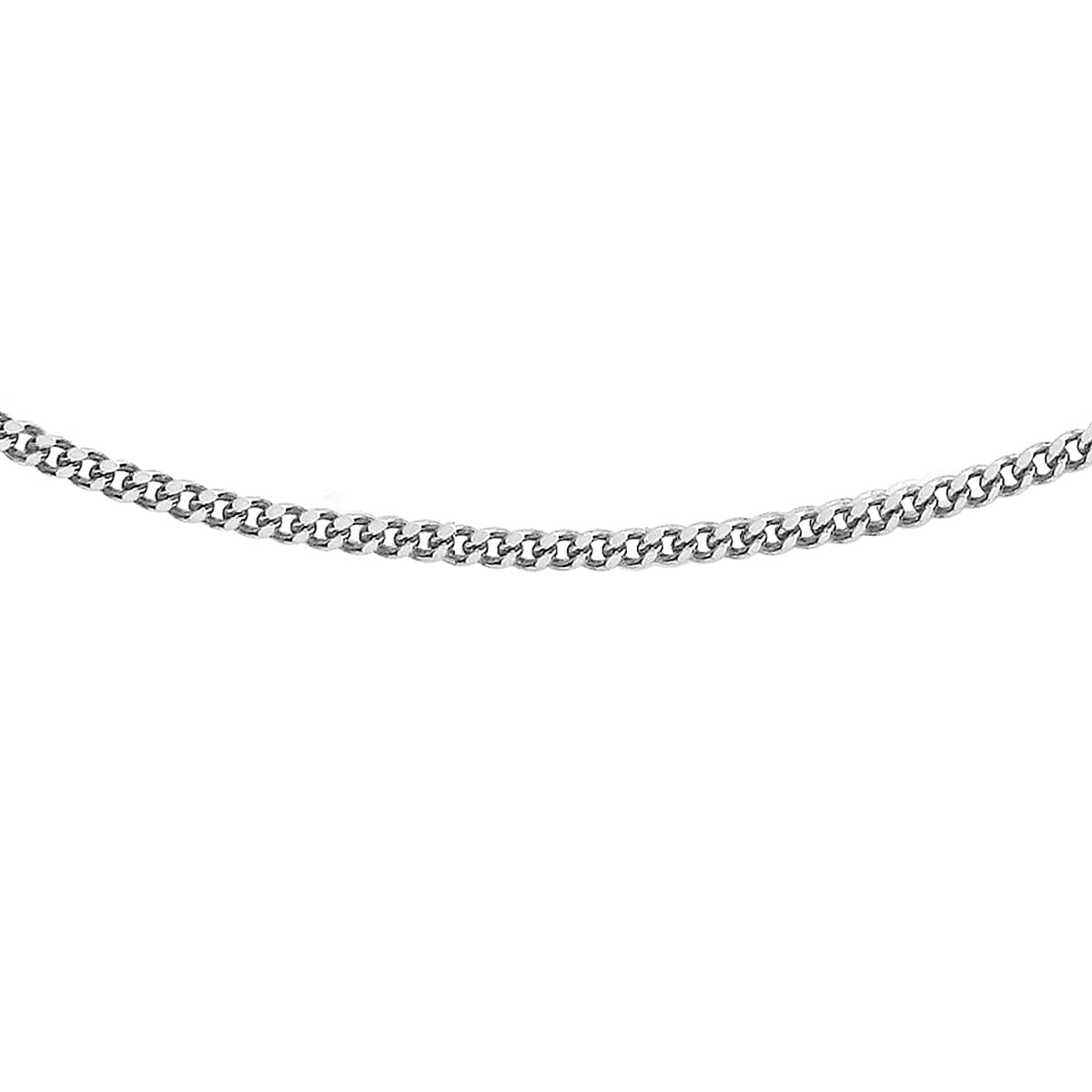 ILIANA 18K White Gold Diamond Cut Curb Chain 18 Inch 7577550 0