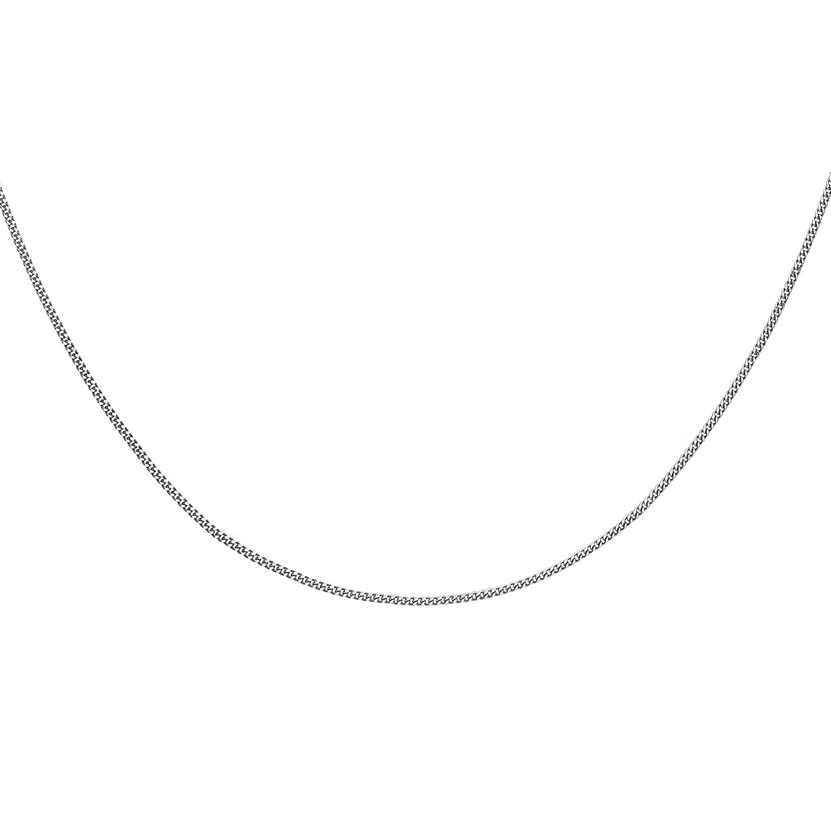 ILIANA 18K White Gold Diamond Cut Curb Chain 18 Inch 7577550 1