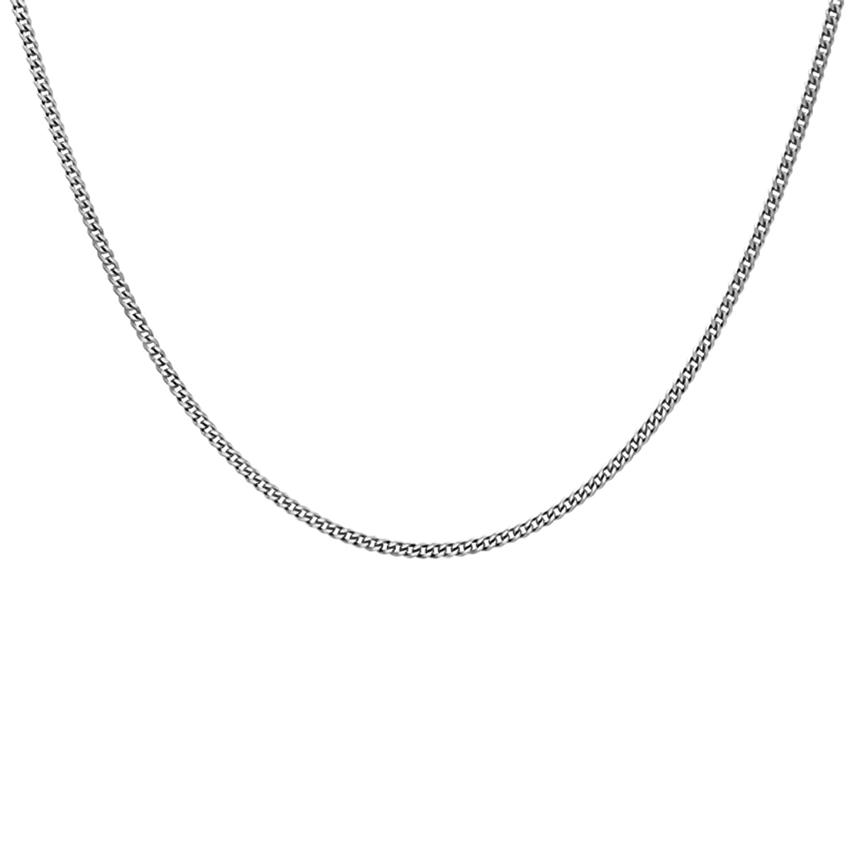 ILIANA 18K White Gold Diamond Cut Curb Chain 20 Inch 7573408 2