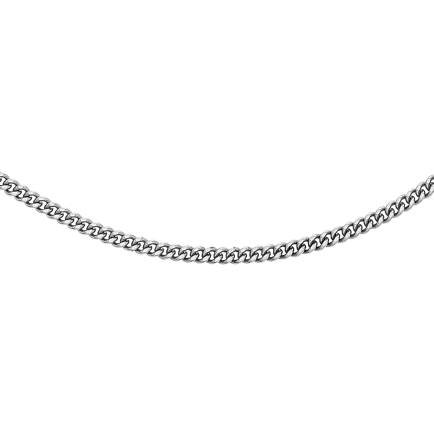 ILIANA 18K White Gold Diamond Cut Curb Chain 20 Inch 7573434 0