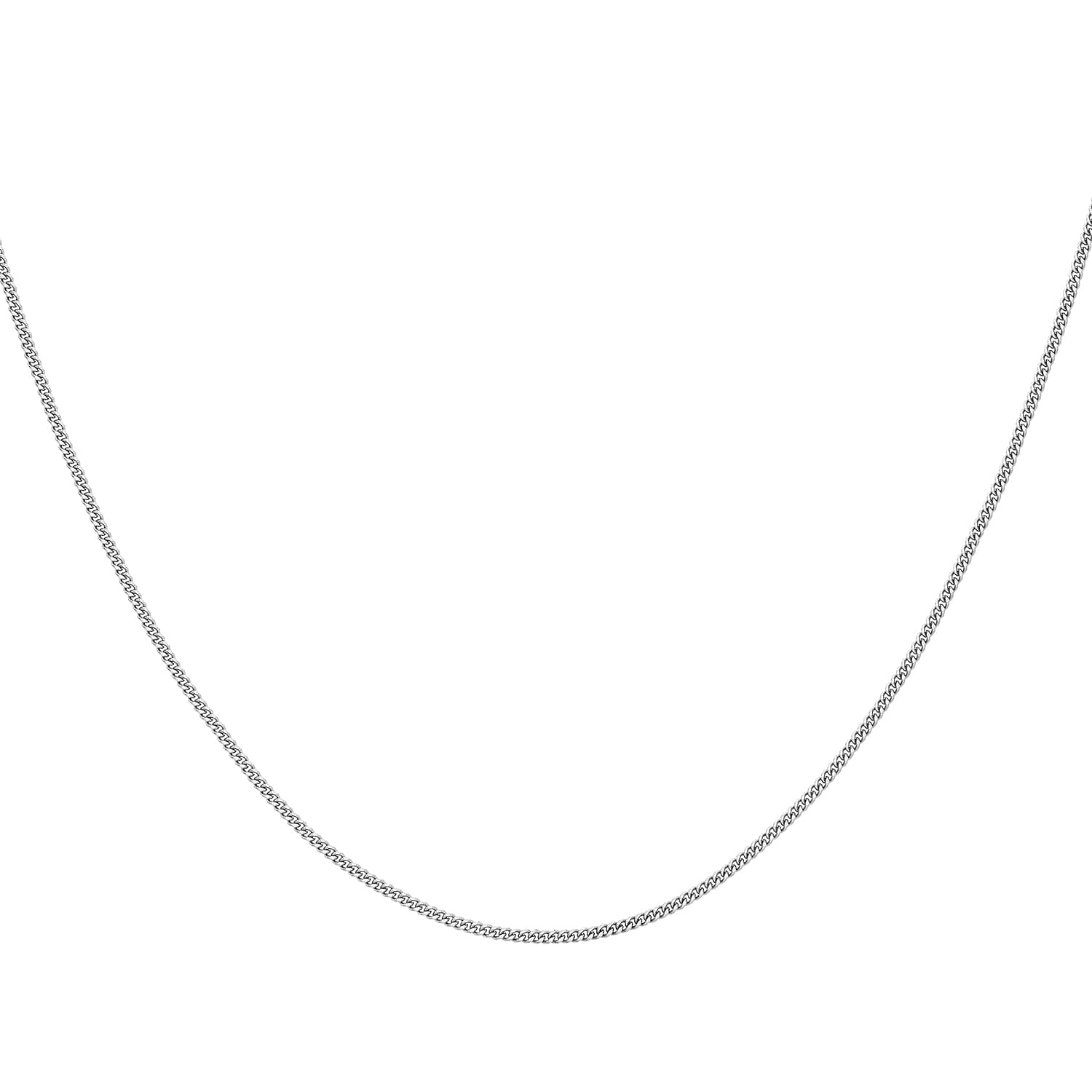ILIANA 18K White Gold Diamond Cut Curb Chain 20 Inch 7573434 1