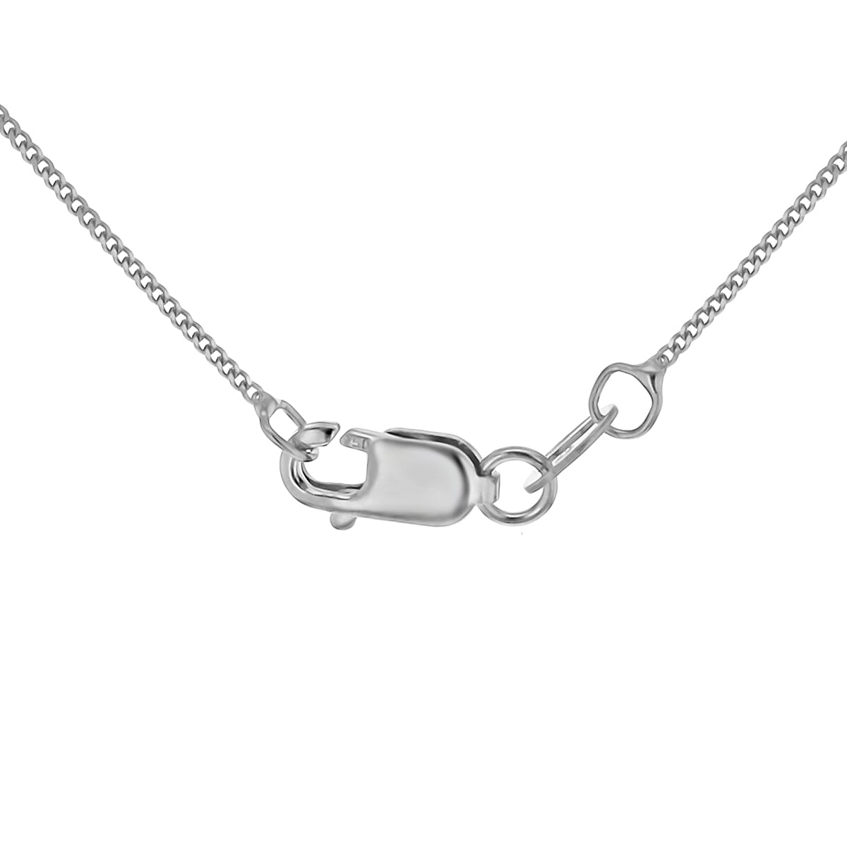 ILIANA 18K White Gold Diamond Cut Lobster Clasp Curb Chain 16 Inch 7573439 2