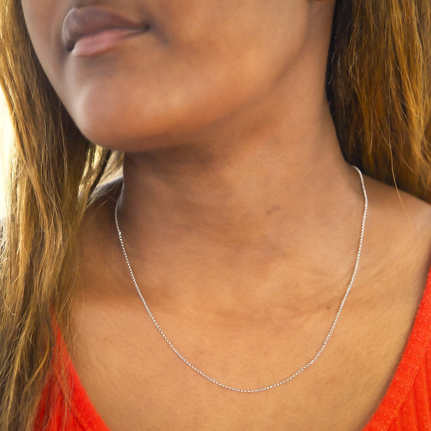 ILIANA 18K White Gold Round Belcher Chain 18 Inch 7570529 1
