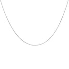 18K White Gold Round Snake Chain (Size - 16) With Spring Ring Clasp