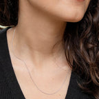18K White Gold Round Snake Chain 18 Inch