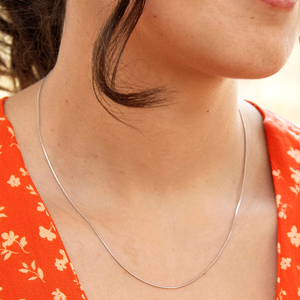 ILIANA 18K White Gold Round Snake Chain 18 Inch 7574799 1