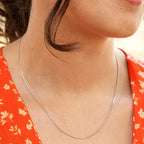18K W Gold  Chain (Size - 18),  Gold Wt. 3.4 Gms