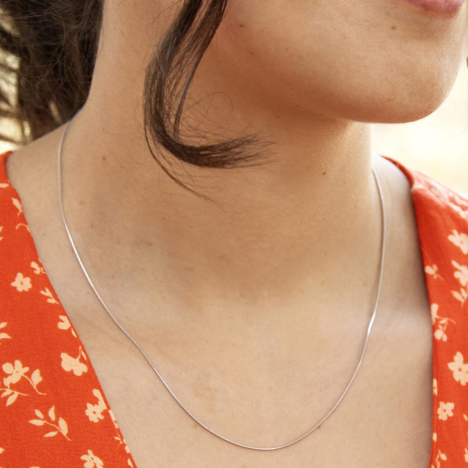 ILIANA 18K White Gold Round Snake Chain 18 Inch 7574799 1