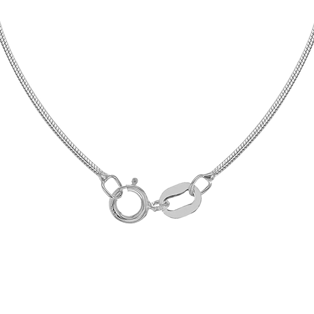 18K White Gold Round Snake Chain 20 Inch