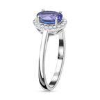 ILIANA-18K White Gold Tanzanite & Diamond Ring 1.30 Ct, Gold Wt. 3.03 Gms