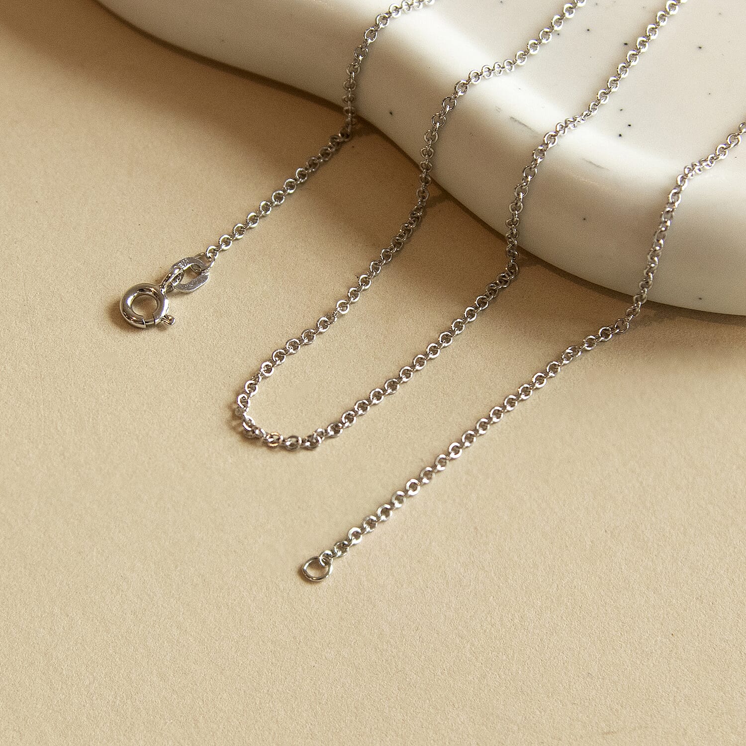 18K White Gold Trace Chain 16 Inch 7575399 2