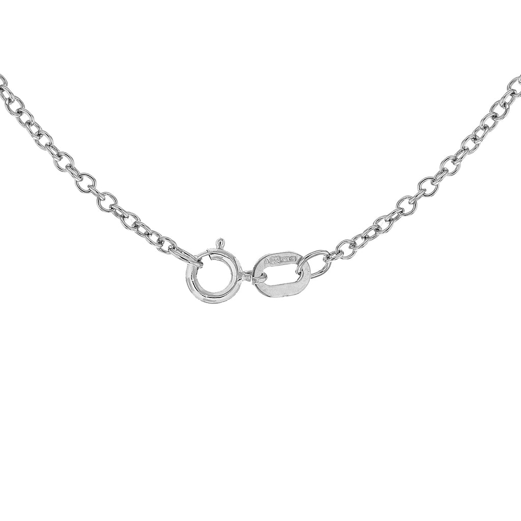 18K White Gold Trace Chain With Spring Ring Clasp (Size - 16)
