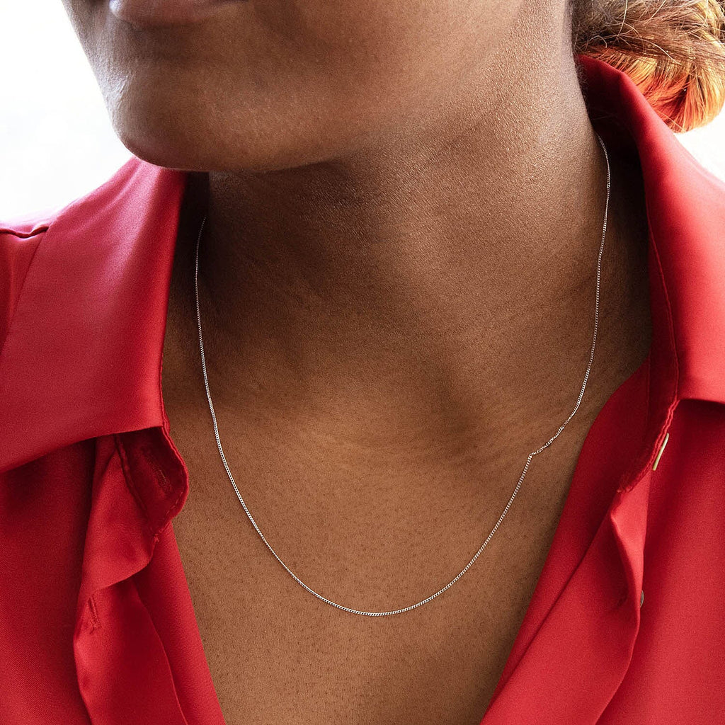 18K W Gold  Chain (Size - 18),  Gold Wt. 2.7 Gms