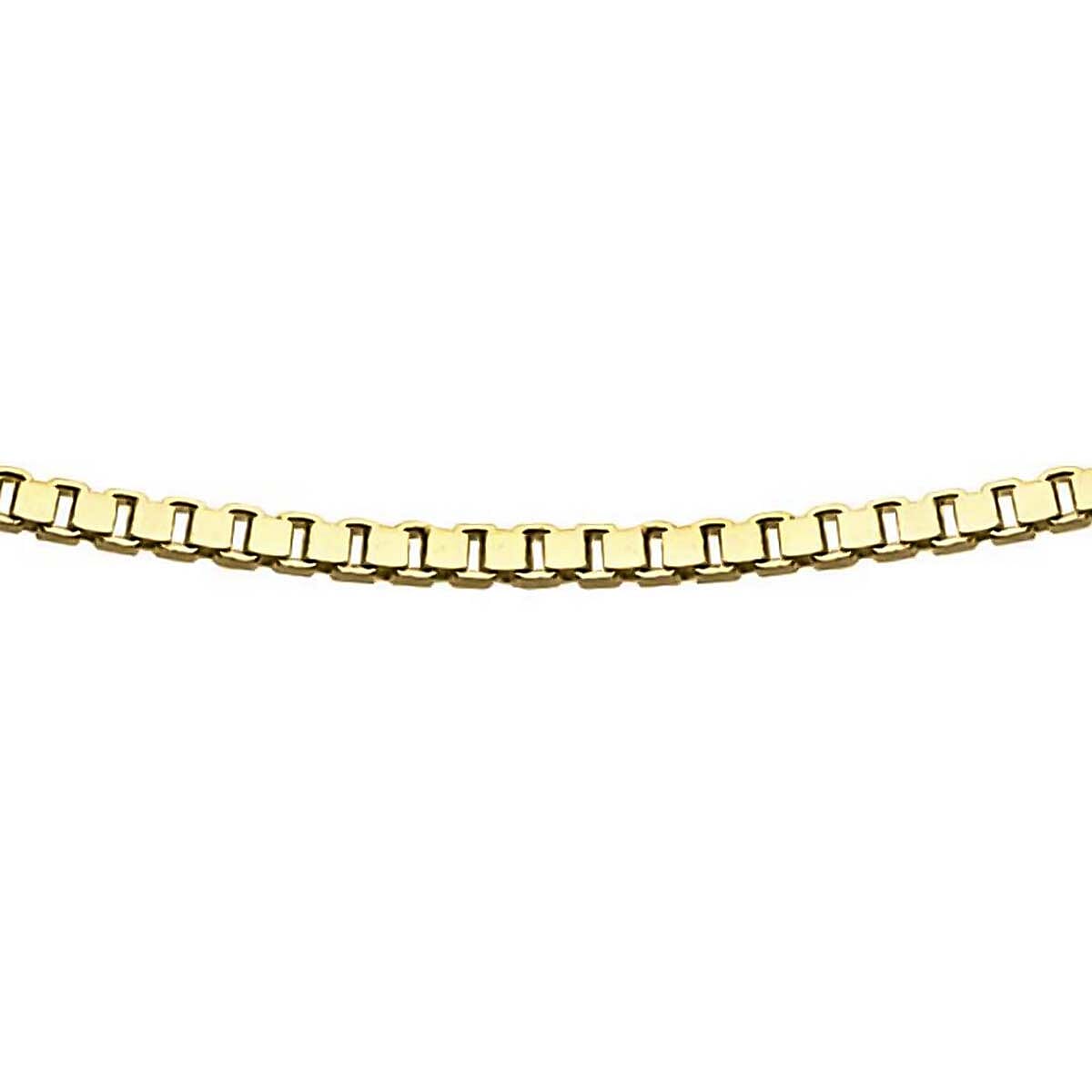 ILIANA 18K Yellow Gold 0.5mm Adjustable Heart Slider Box Chain 22 Inch 7576470 0