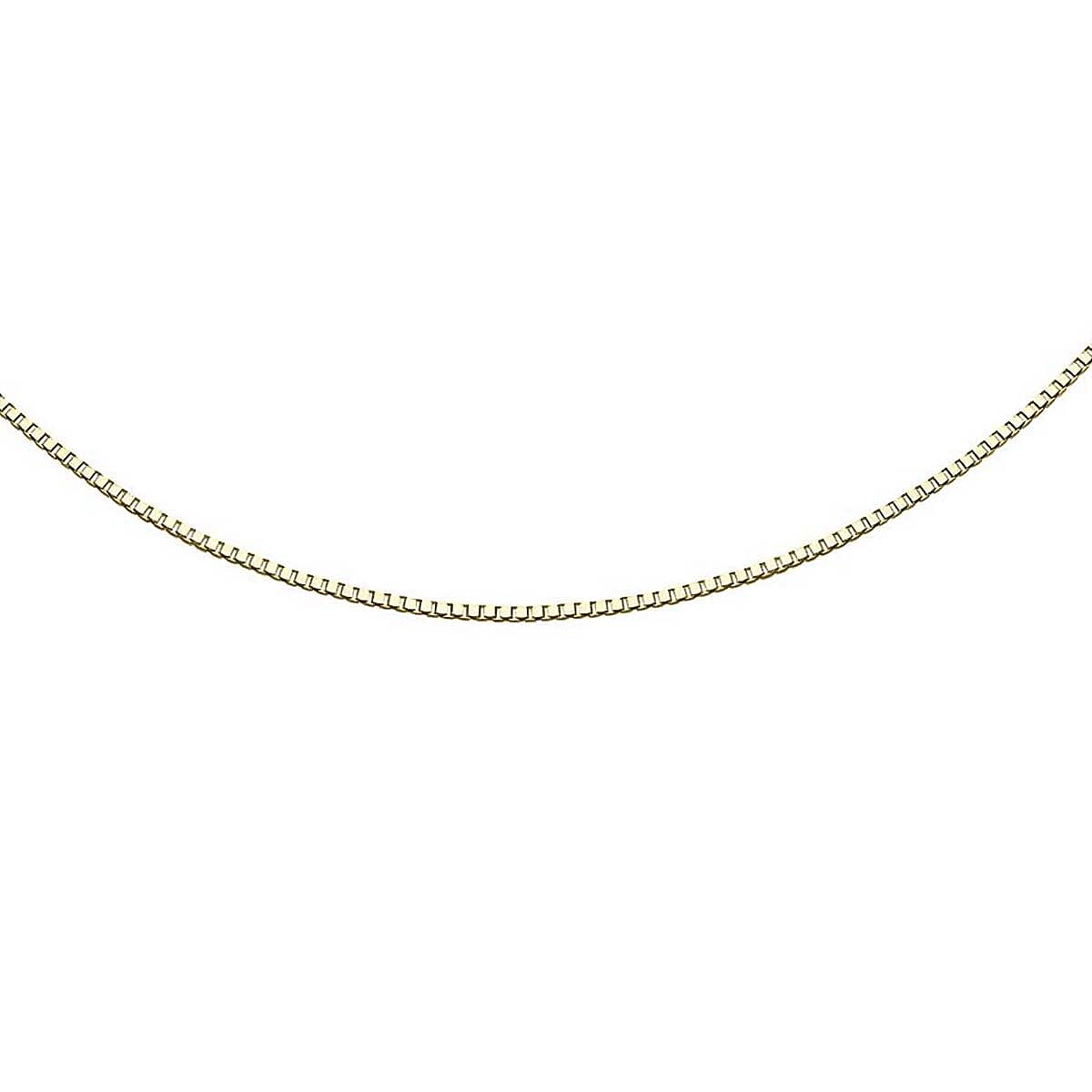 ILIANA 18K Yellow Gold 0.5mm Adjustable Heart Slider Box Chain 22 Inch 7576470 1