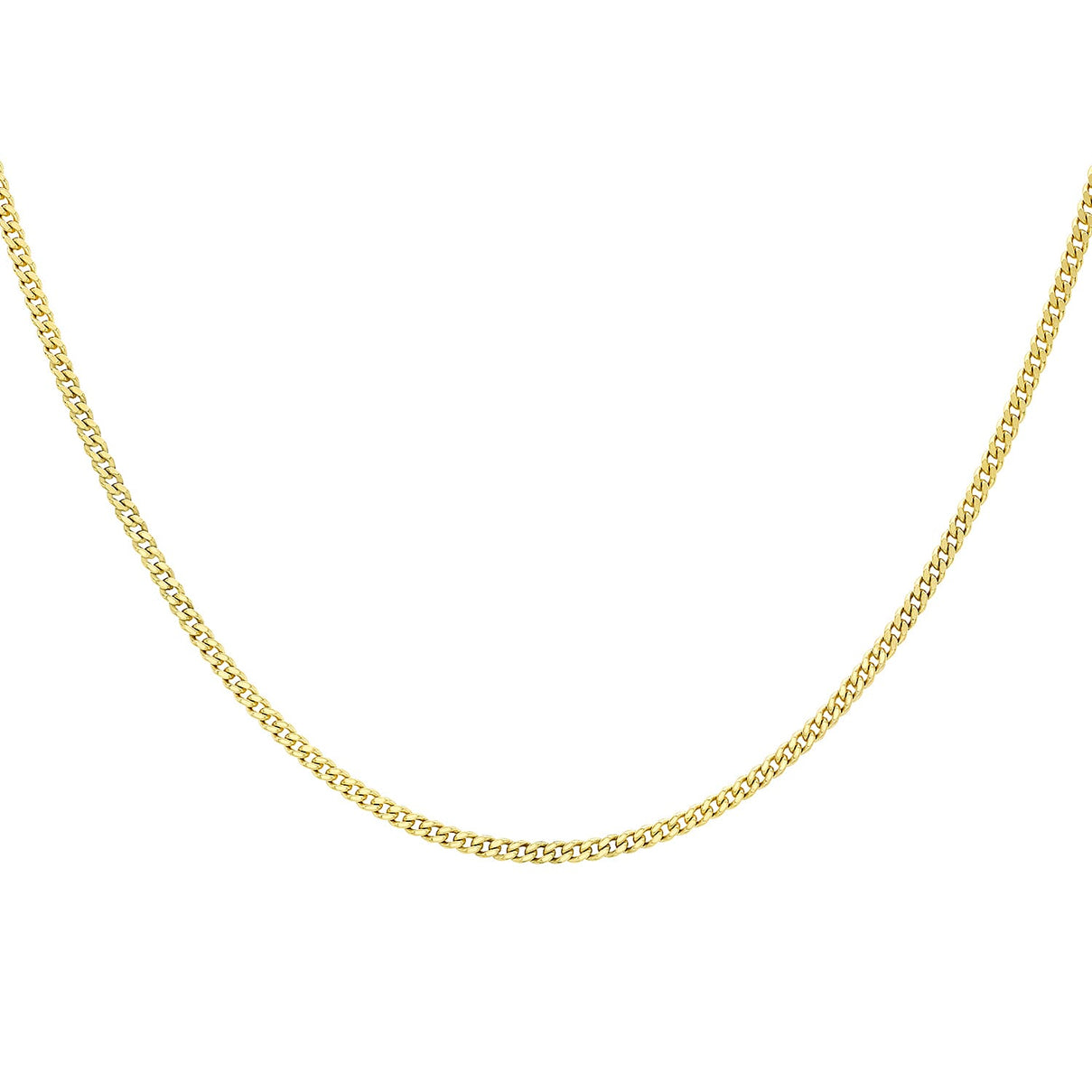 ILIANA 18K Yellow Gold 0.6mm Diamond Cut Curb Chain 18 Inch 7576471 1